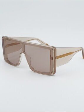 Stella McCartney SC40083I 45E Sunglasses Shiny Brown Shield Frame, Brown Lenses